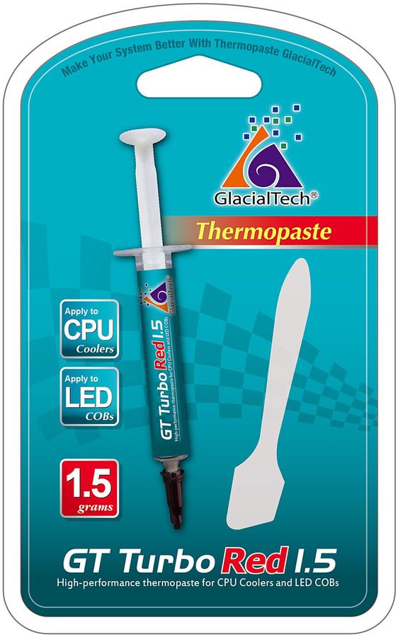 

Термопаста GlacialTech GT TURBO RED 1.5, 9.8 Вт/м·К, шприц, 1.5 г (AD-T9060000AP1001), GT TURBO RED 1.5