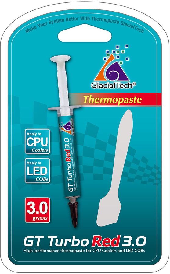

Термопаста GlacialTech GT TURBO RED 3.0, 9.8 Вт/м·К, шприц, 3 г (AD-T9060000AP2001), GT TURBO RED 3.0