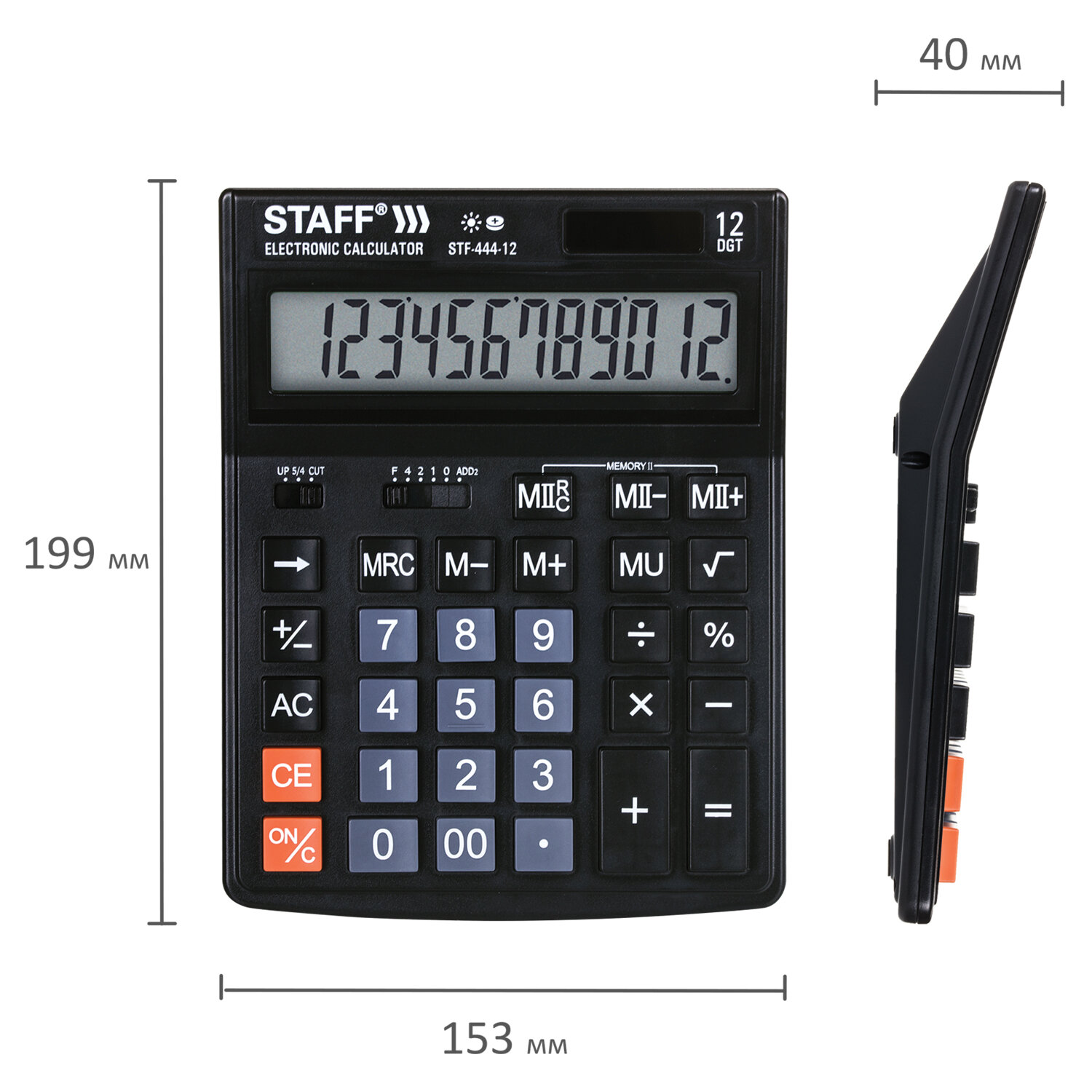 Калькулятор настольный STAFF STF-444-12, 12-разрядный