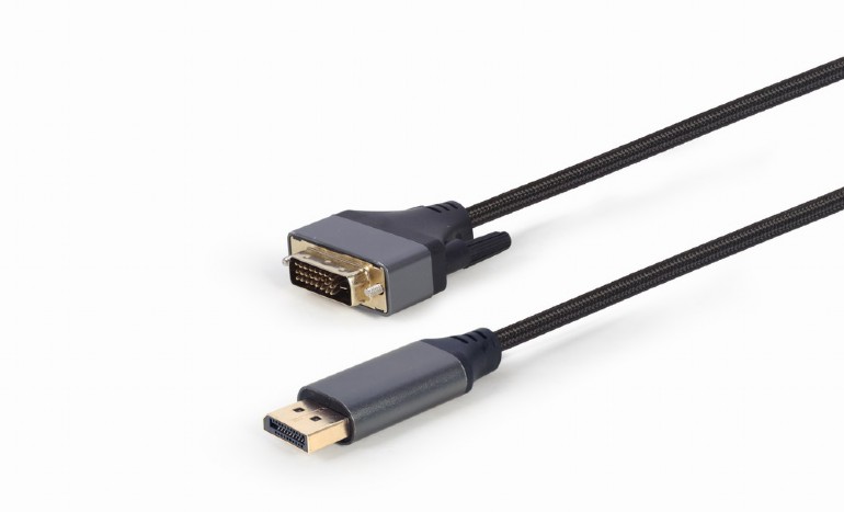 Кабель DisplayPort(20M)-DVI(25M) 4K, экранированный, 1.8м, черный Cablexpert (CC-DPM-DVIM-4K-6) - фото 1