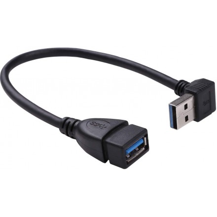 

Кабель USB 3.0(Am)-USB 3.0(Af), угловой, 15см, черный KS-IS (KS-401)