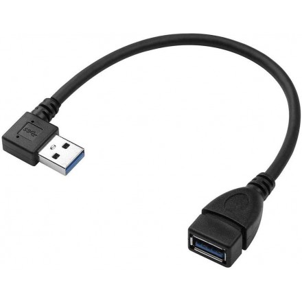 

Кабель USB 3.0(Af)-USB 3.0(Am), угловой, 15см, черный KS-IS (KS-402)