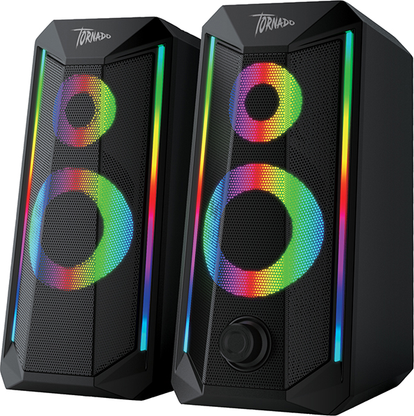 

Акустика 2.0 QUMO Tornado AS008, 15 Вт, подсветка, черный (32854), Tornado AS008
