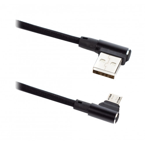 Кабель Micro USB 2.0(Bm)-USB 2.0(Am), угловой, 1м, черный BLAST (BMC-117)