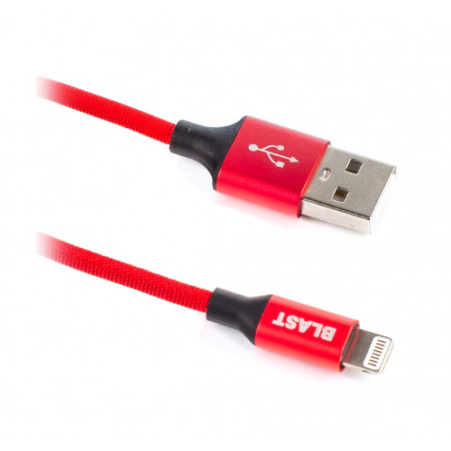 Кабель Lightning 8-pin(m)-USB 2.0(Am), 3мА, 1.2м, красный BLAST (BMC-214)