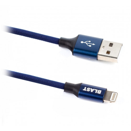 Кабель Lightning 8-pin(m)-USB 2.0(Am), 1.2м, синий BLAST (BMC-214)