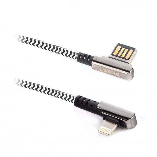 Кабель Lightning 8-pin(m)-USB 2.0(Am), угловой, 1.2м, черный BLAST (BMC-219)