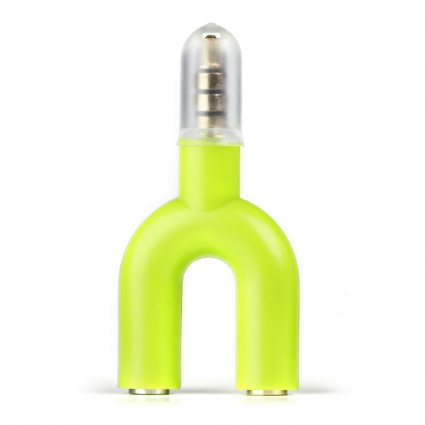 

Переходник (адаптер) 2xJack 3.5mm(F)-Jack 3.5mm(M), желтый Smartbuy (A217), -