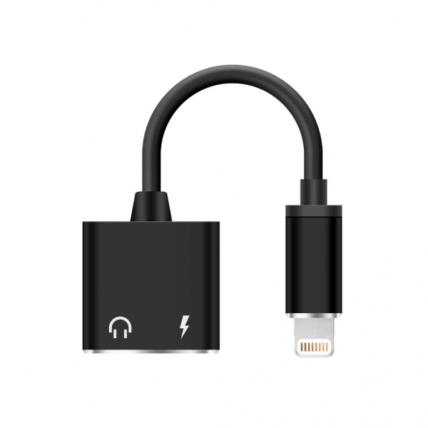 

Переходник (адаптер) Lightning 8-pin(m)-Lightning 8-pin(f)+Jack 3.5mm(f), 20см, черный Smartbuy (A-835-new)