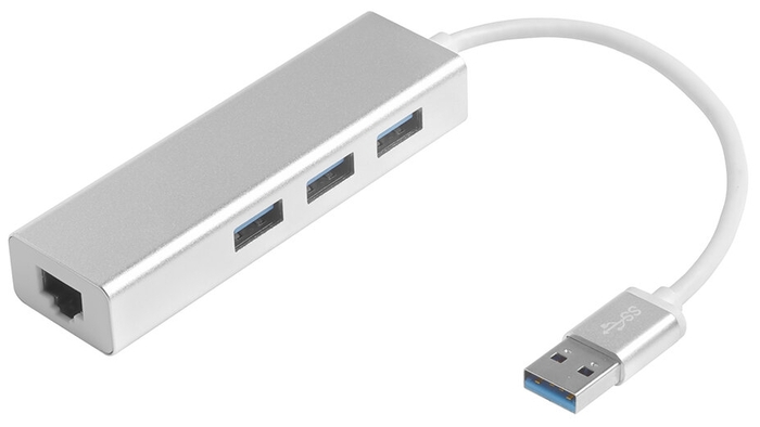 

Концентратор Greenconnect GCR-AP05, 3xUSB 3.0, серебристый + 1xRJ-45 Ethernet (GCR-AP05), GCR-AP05