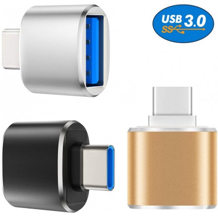 

Переходник (адаптер) USB Type-C-USB, серебристый KS-IS (KS-388S)