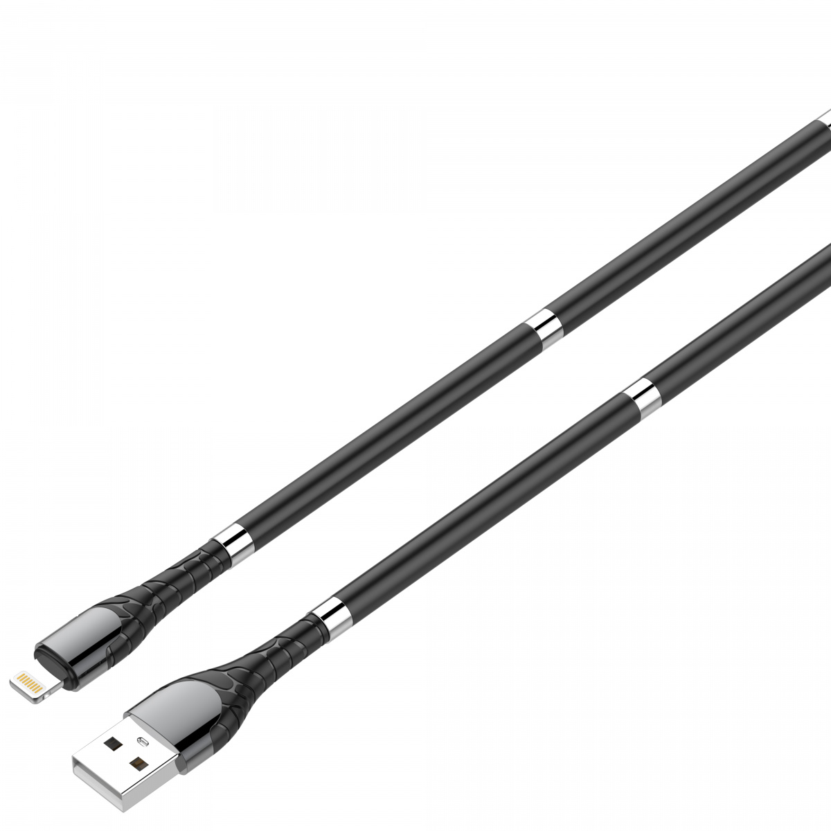 

Кабель Lightning 8-pin(m)-USB 2.0(Am), 2.4A, 1м, черный LDNIO LS511 (LD_B4480), LS511