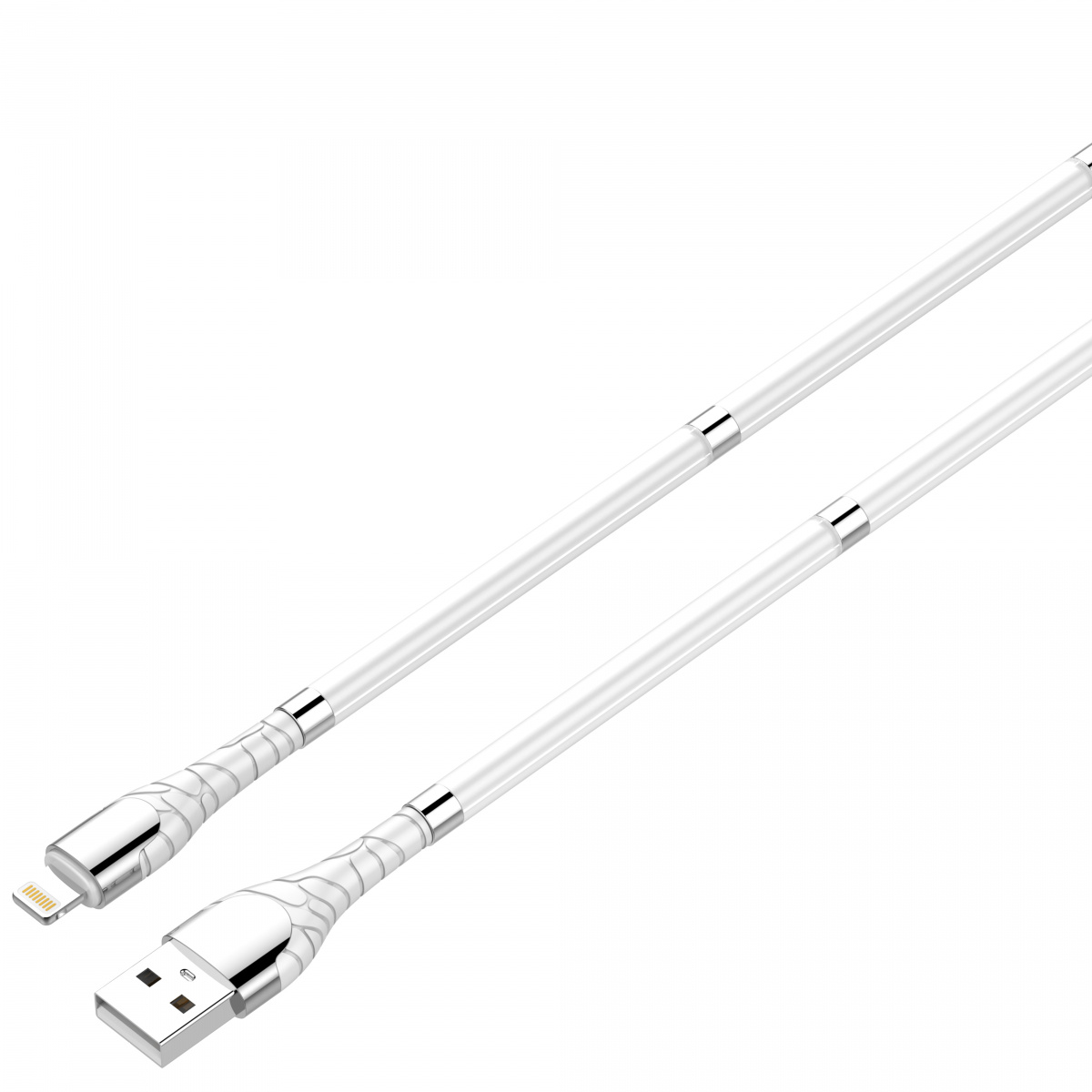 

Кабель Lightning 8-pin(m)-USB 2.0(Am), 2.4A, 1м, белый LDNIO LS511 (LD_B4483), LS511