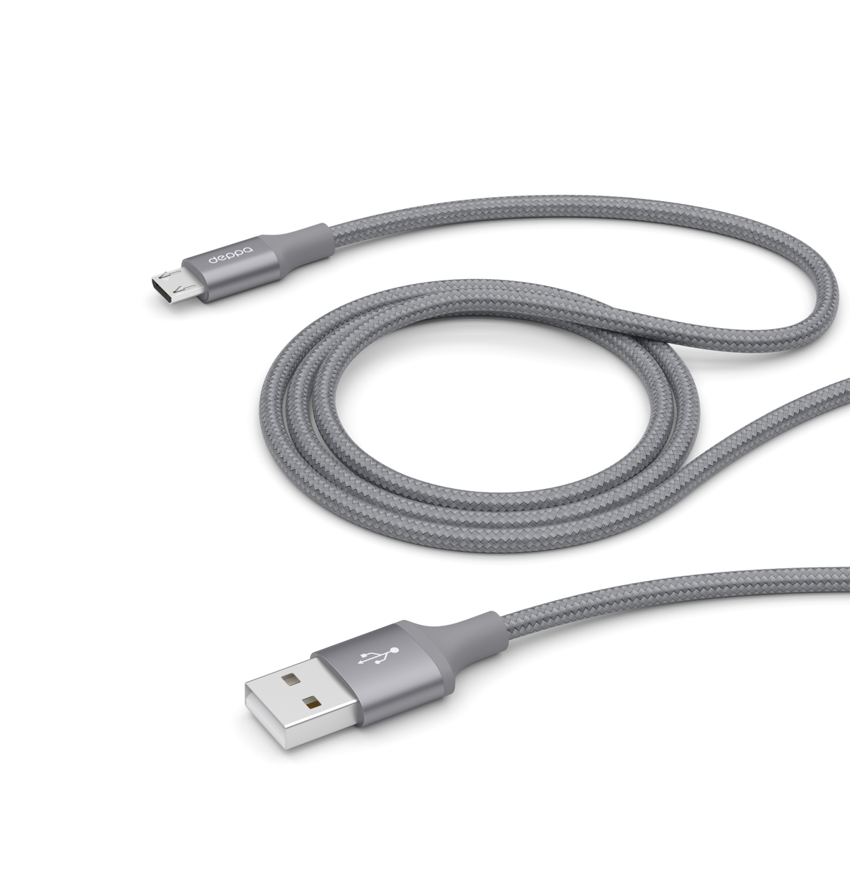 

Кабель Micro USB 2.0(Bm)-USB 2.0(Am), 2.4A, 1.2м, графит Deppa (72192), Серый, 0