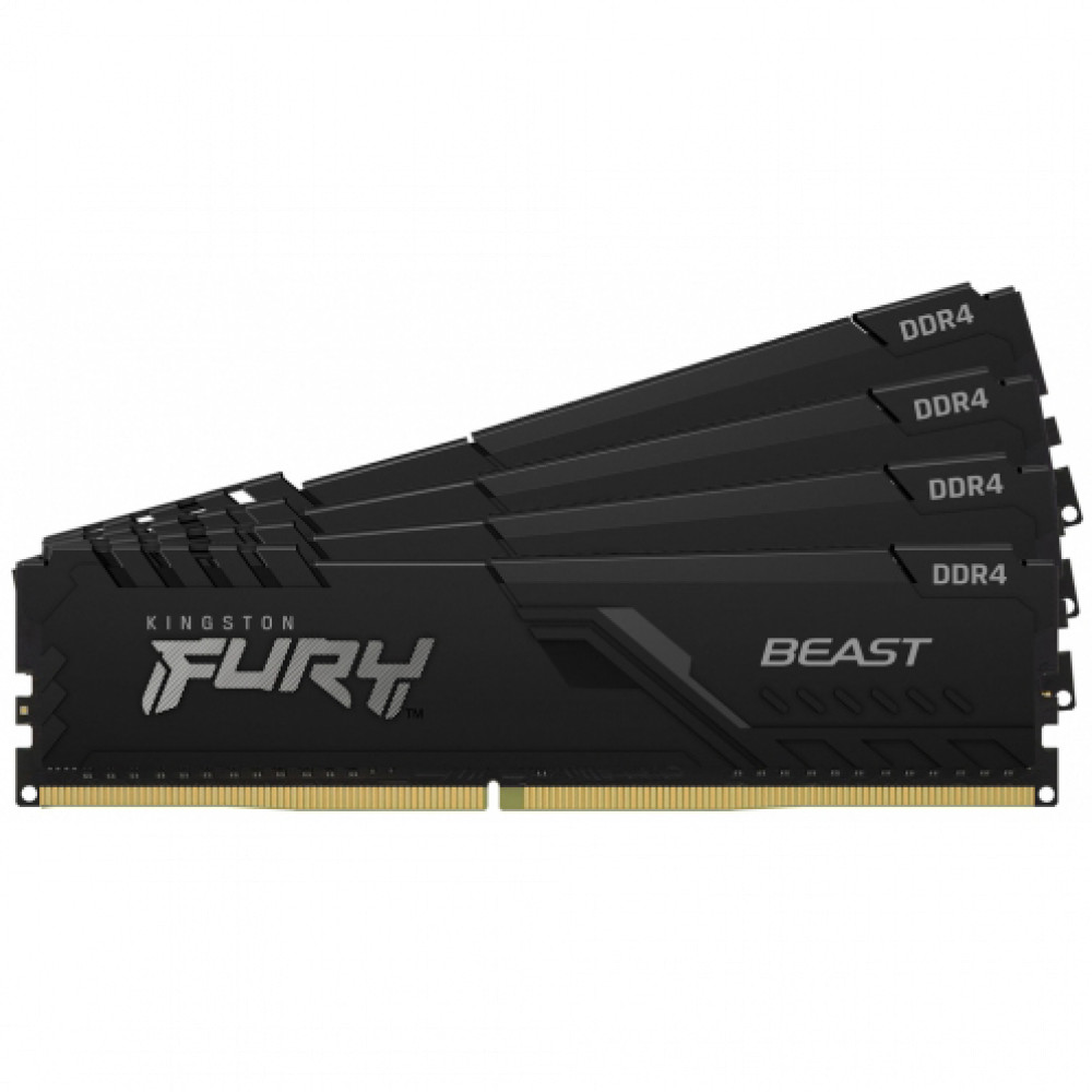 

Комплект памяти DDR4 DIMM 128Gb (4x32Gb), 3600MHz, CL18, 1.35 В, Kingston, FURY Beast Black (KF436C18BBK4/128), KF436C18BBK4/128