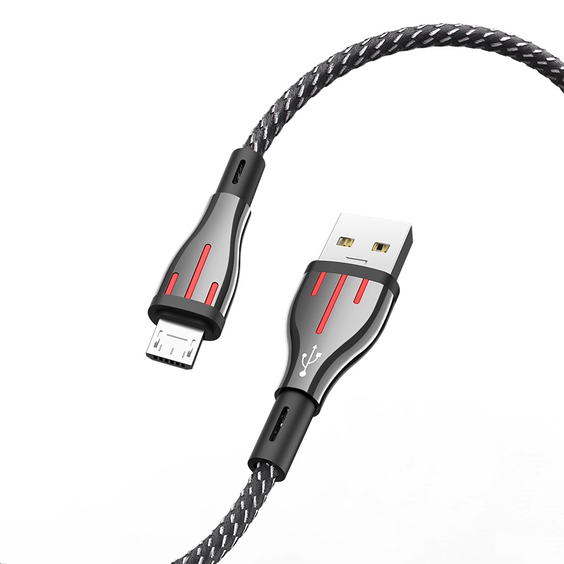 

Кабель Micro USB 2.0(Bm)-USB 2.0(Am), 2.4A, 1.2м, серый Borofone Highway BU23, BU23