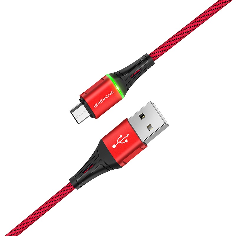 

Кабель Micro USB 2.0(Bm)-USB 2.0(Am), 2.4A, 1.2м, красный Borofone Glory BU25, BU25