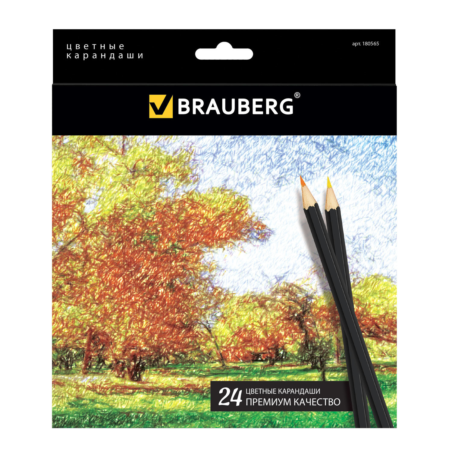 

Набор цветных карандашей BRAUBERG Artist line, шестигранные, 24 шт., заточенные (180565)