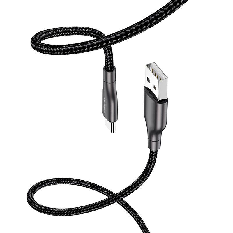 

Кабель USB 2.0 Type-C(m)-USB 2.0(Am), 3A быстрая зарядка, 1м, черный Borofone BX45 (133790), BX45