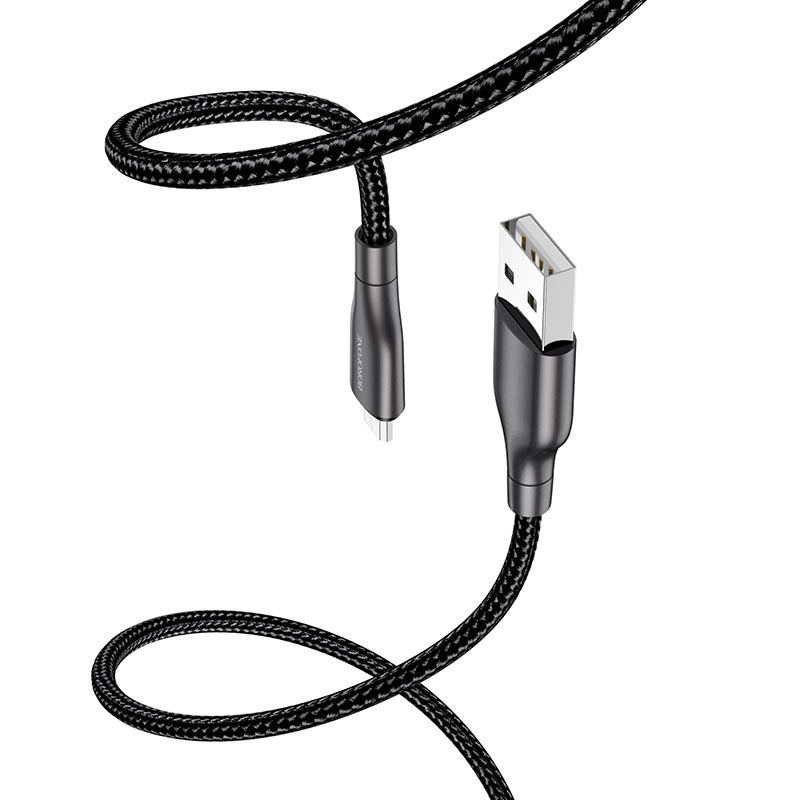 

Кабель Micro USB 2.0(Bm)-USB 2.0(Am), 2.4A, 1м, черный Borofone BX45, BX45