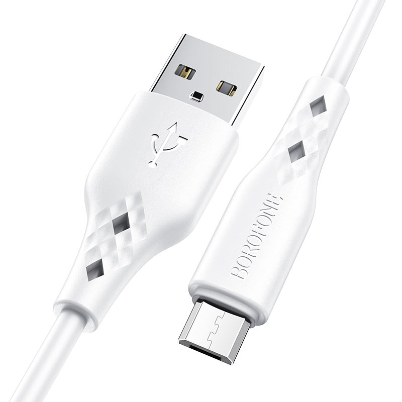 

Кабель Micro USB-USB, 2.4A, 1м, белый Borofone BX48, BX48