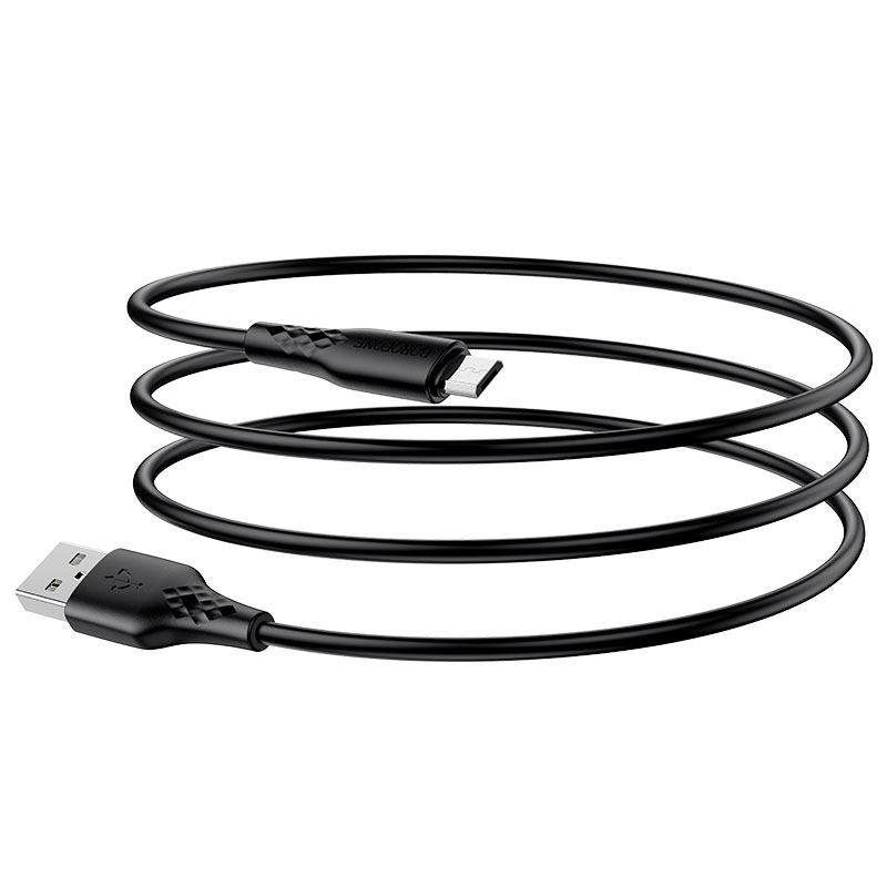 

Кабель Micro USB-USB, 2.4A, 1м, черный Borofone BX48, BX48