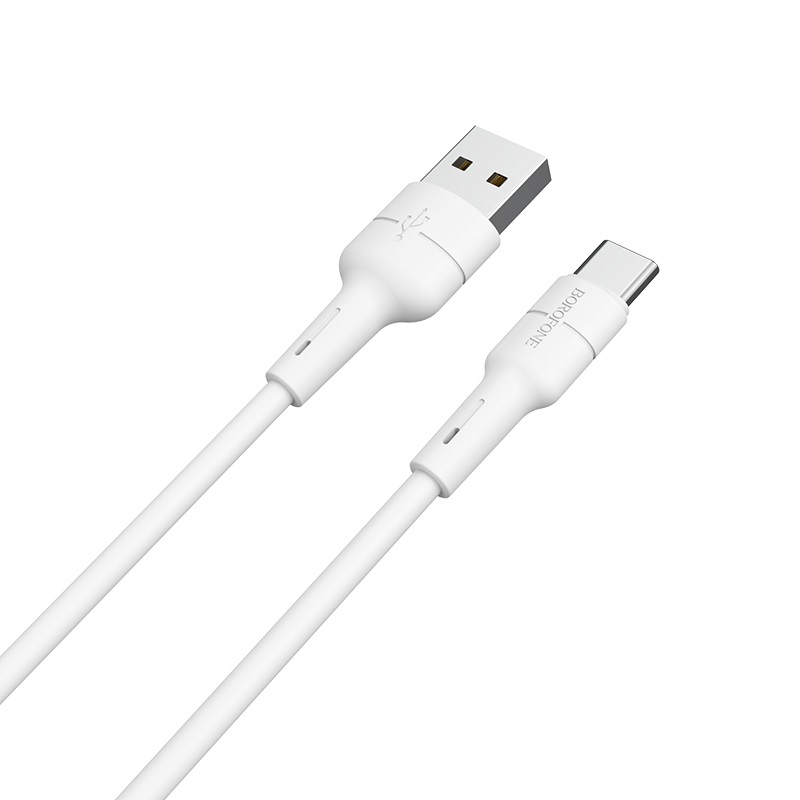 

Кабель USB Type-C (m)-USB, 2.4A, 1м, белый Borofone Silicone BX30, BX30