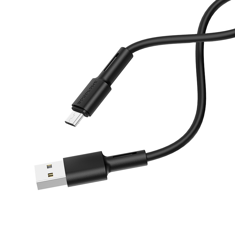 

Кабель Micro USB-USB, 2.4A, 1м, черный Borofone Soft BX31, BX31