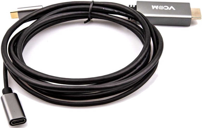 

Кабель-переходник (адаптер) HDMI(19M)/USB Type-C (F)-USB Type-C(M), 1.8 м, черный VCOM (CU423MCPD-1.8м)