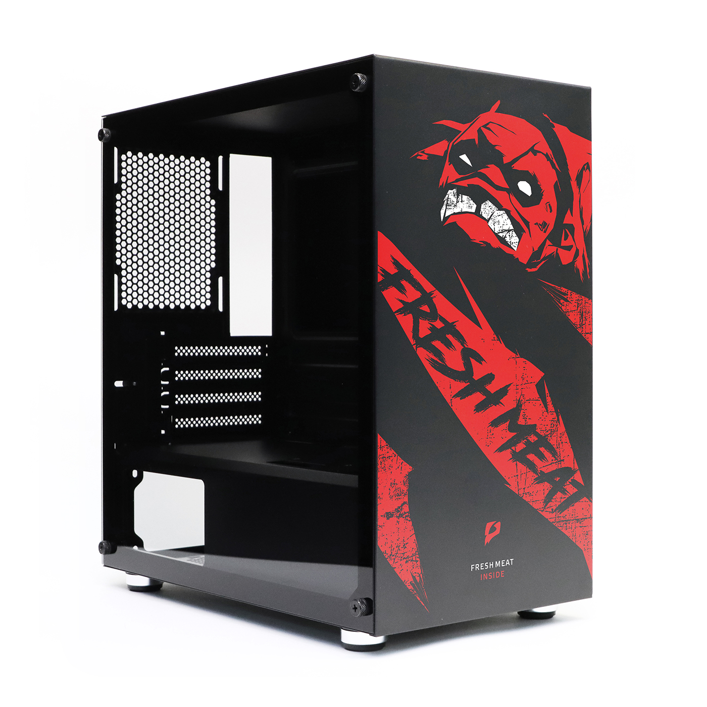 Корпус e2e4 Gaming DotCase, Tempered Glass, mATX, Mini-Tower, USB 3.0, черный, Без БП (OT-GCM-01-B-DC) - фото 1