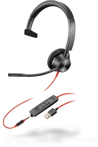 

Проводная гарнитура Plantronics Blackwire 3315, моно, USB, черный/красный (213936-01), Blackwire 3315