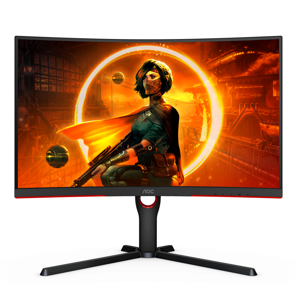 

Монитор 27" AOC C27G3U VA, изогнутый, 1920x1080 (16:9), 250кд/м2, 165Hz, 1мс, 178°/178°, FreeSync Premium, HDMI, DisplayPort, черный (C27G3U), C27G3U