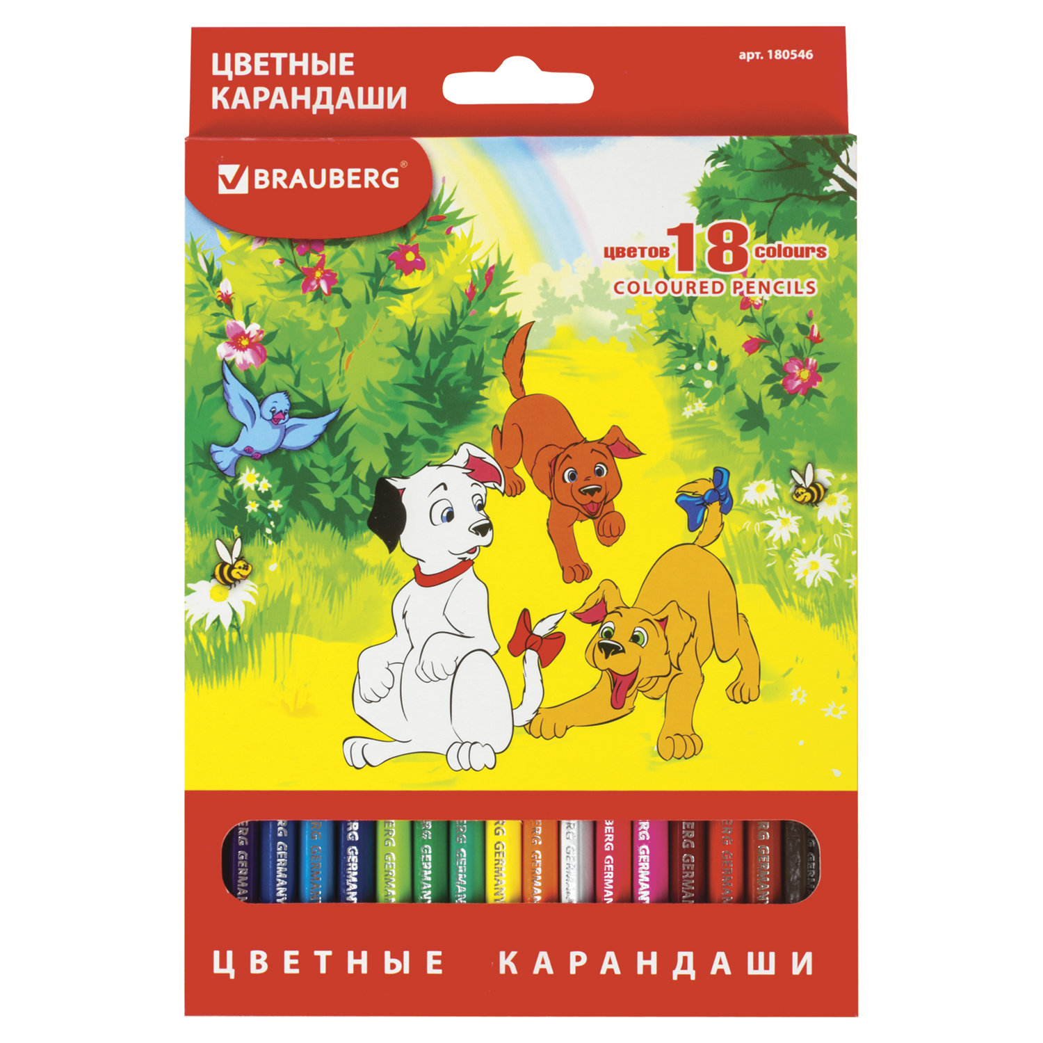 

Набор цветных карандашей BRAUBERG My lovely dogs, шестигранные, 18шт., заточенные (180546), нет данных