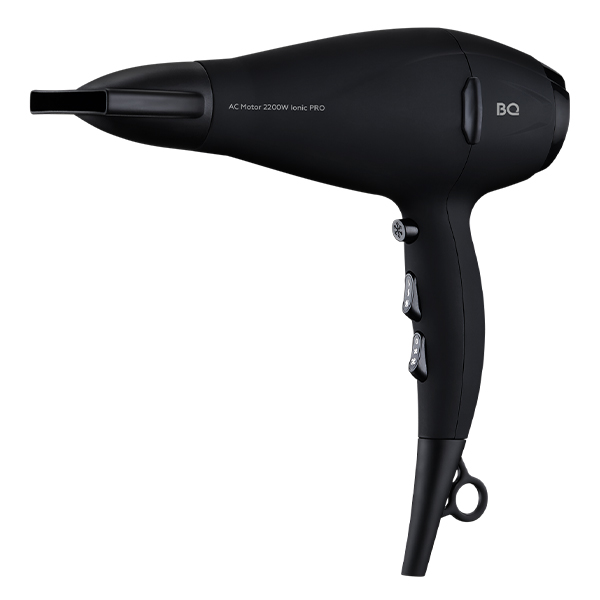 

Фен BQ HD2208B 2200Вт, 3 режима, 2 насадки, ионизация, черный (4630055247011), HD2208B