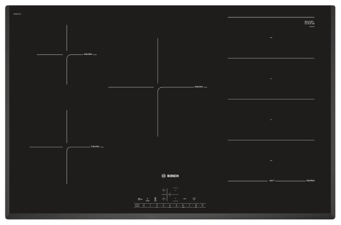 

Индукционная варочная панель Bosch PXV851FC1E, 5 конфорок, панели конфорок – черный (PXV851FC1E), PXV851FC1E