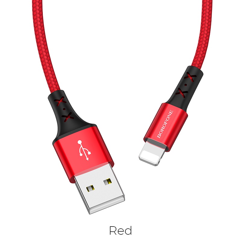 

Кабель USB-Lightning 8-pin, 2.1A, 1м, красный Borofone Enjoy BX20 (6931474700780), BX20