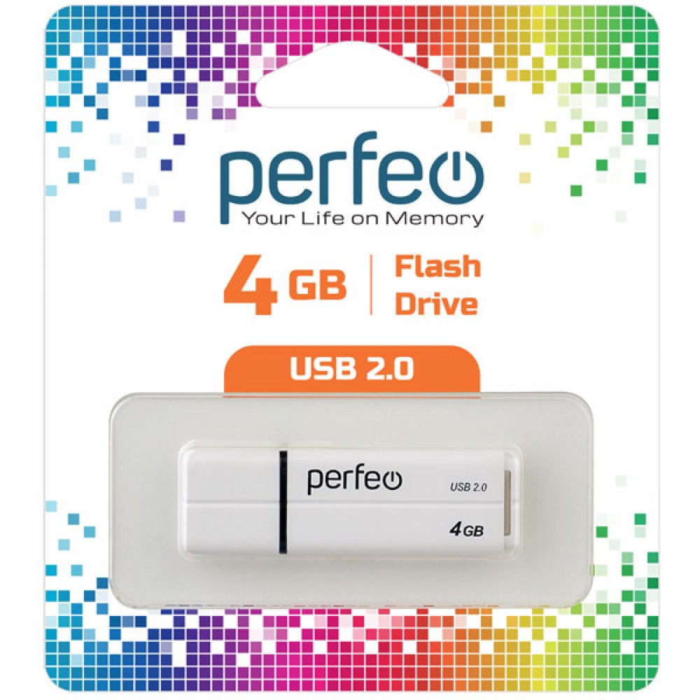 

Флешка 4Gb USB 2.0 Perfeo C01G2, белый, C01G2