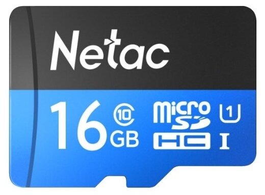 Карта памяти 16Gb microSDHC Netac P500 Standard Class 10 UHS-I U1 + адаптер (NT02P500STN-016G-R)