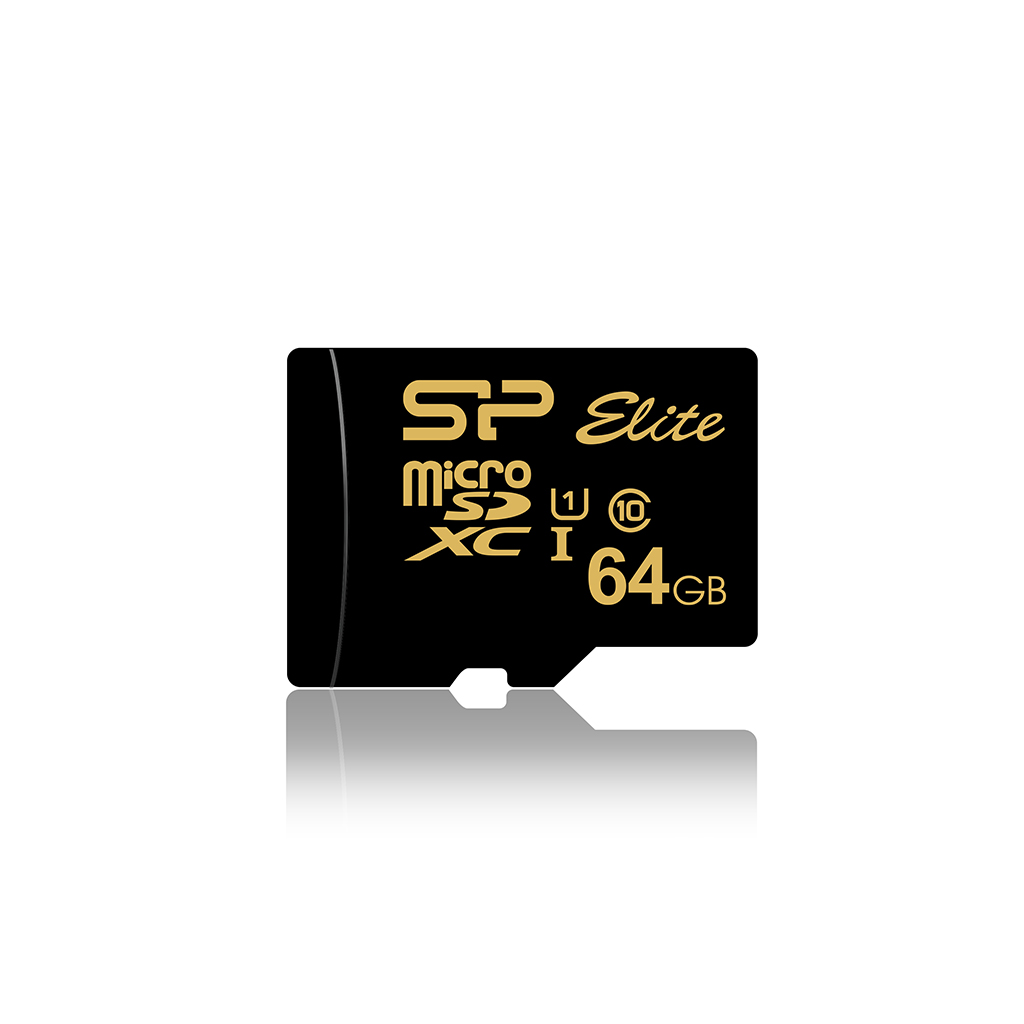 Карта памяти 64Gb microSDXC Silicon Power Elite Gold Class 10 UHS-I U1 + адаптер