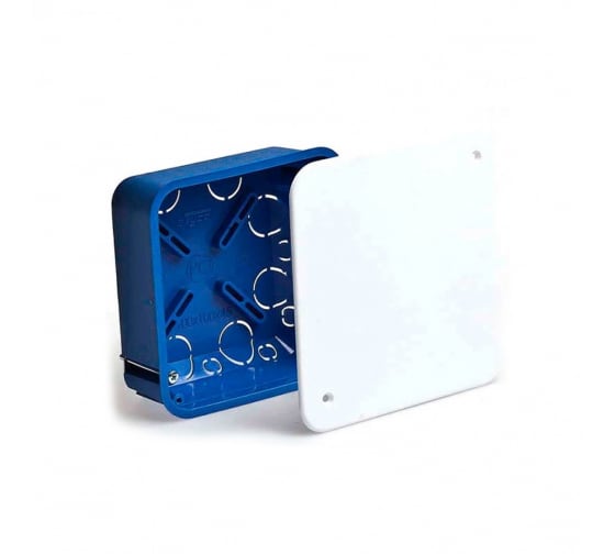 Коробка распределительная квадратная 10 см x 10 см, глубина 4.5 см, скрытый монтаж, IP30, с крышкой, Ruvinil Тусо (10161)
