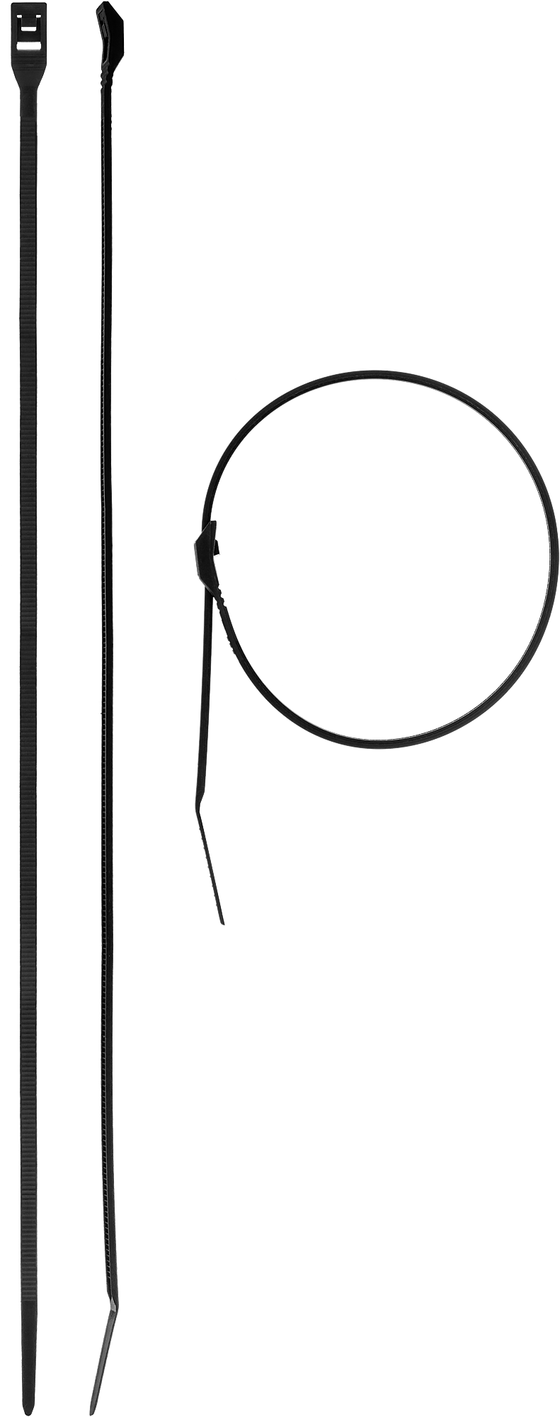 Стяжка ЗУБР Кобра, 2.5 мм x 205 мм, 50 шт., с плоским замком, черный (30935-25-205)