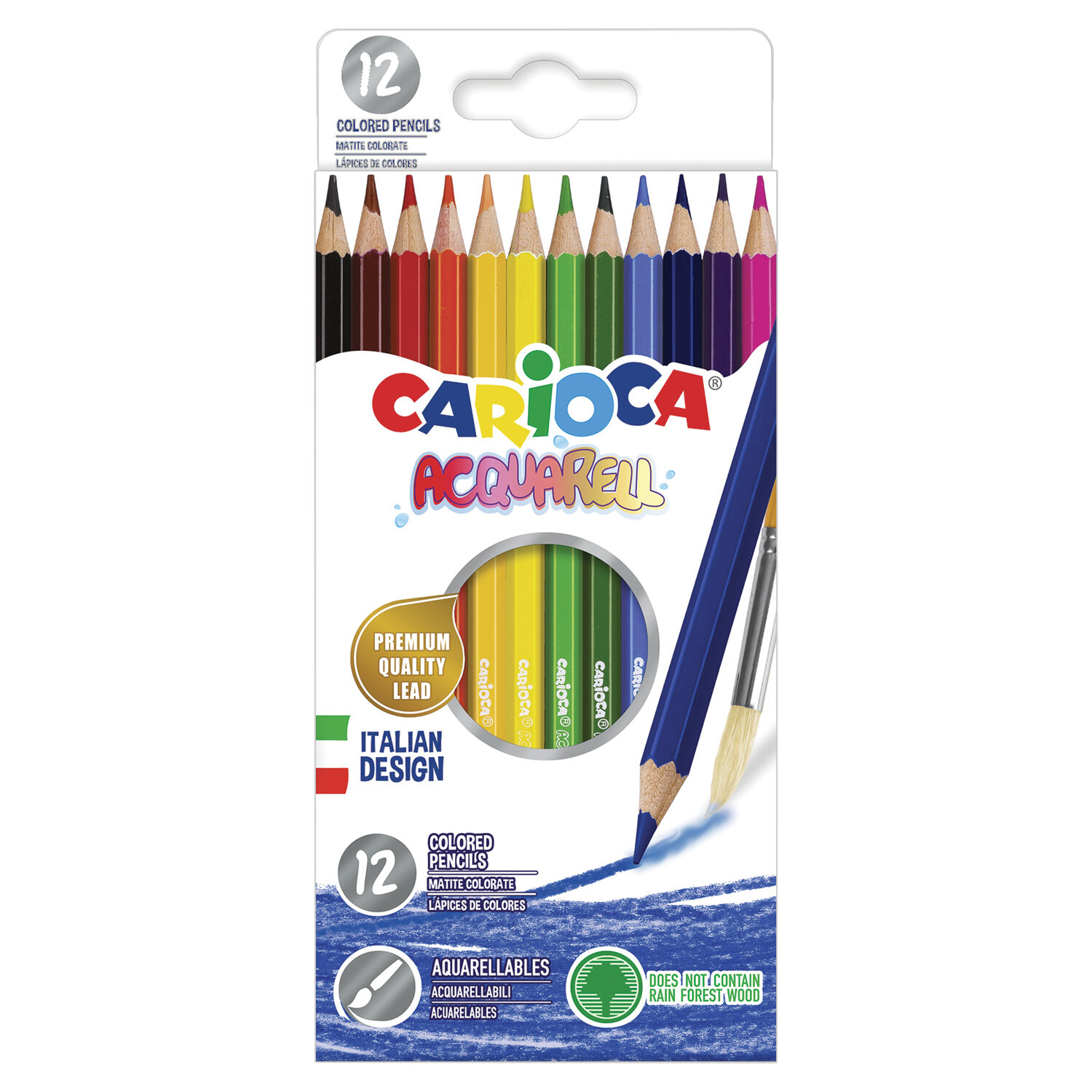 

Набор цветных карандашей Carioca Acquarell, шестигранные, 12шт., заточенные (42857), нет данных