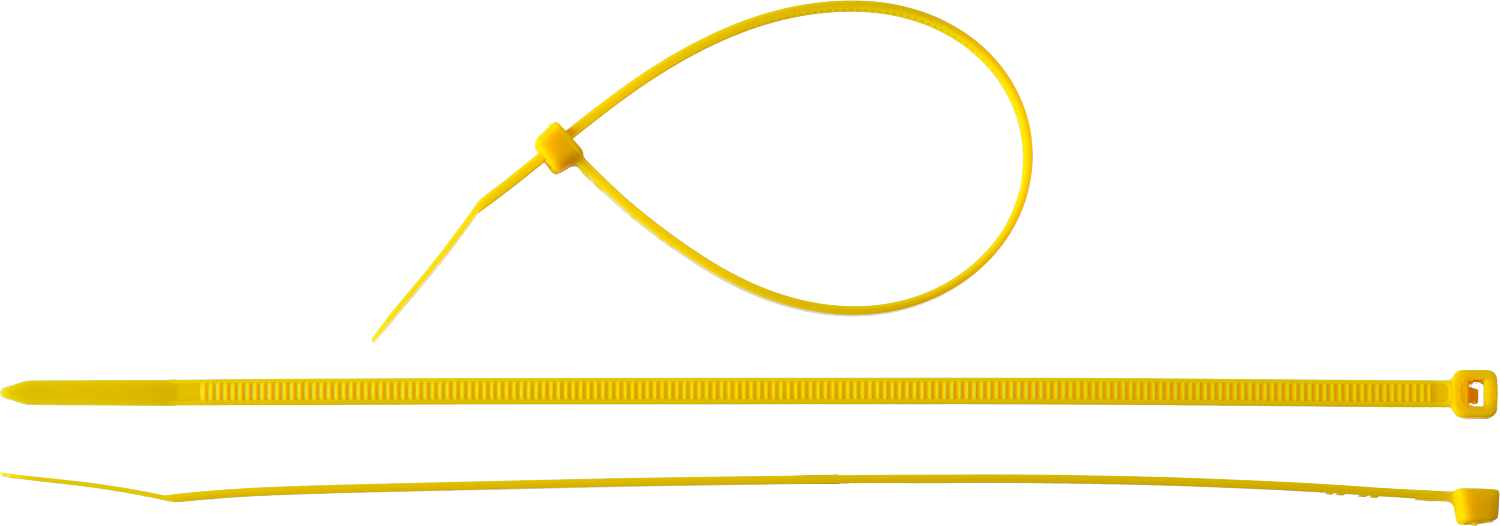 Стяжка ЗУБР КС-Ж1, 2.5 мм x 100 мм, 100 шт., нейлон, желтый (309050-25-100)