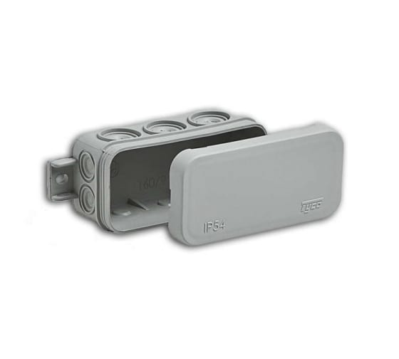 

Коробка распределительная прямоугольная 4.3 см x 8 см, глубина 3.5 см, наружный монтаж, IP54, вводов:10, серый, с крышкой, Ruvinil Тусо (67091)