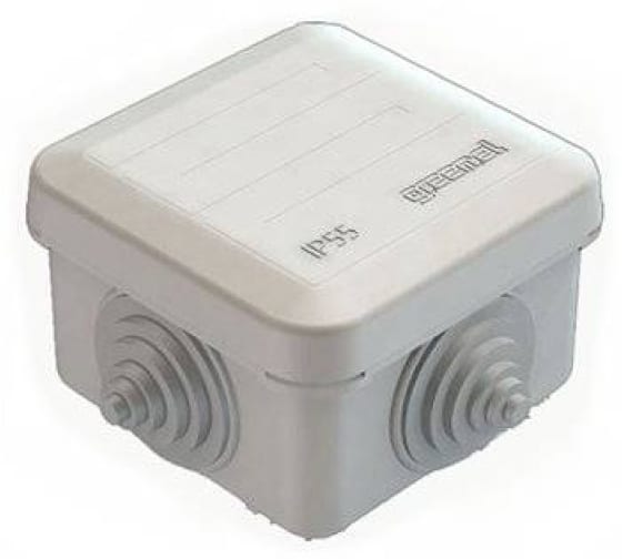 

Коробка распределительная круглая 7 см x 7 см, глубина 4 см, наружный монтаж, IP55, вводов:4, наличие сальников, серый, с крышкой, Greenel (GE41236)