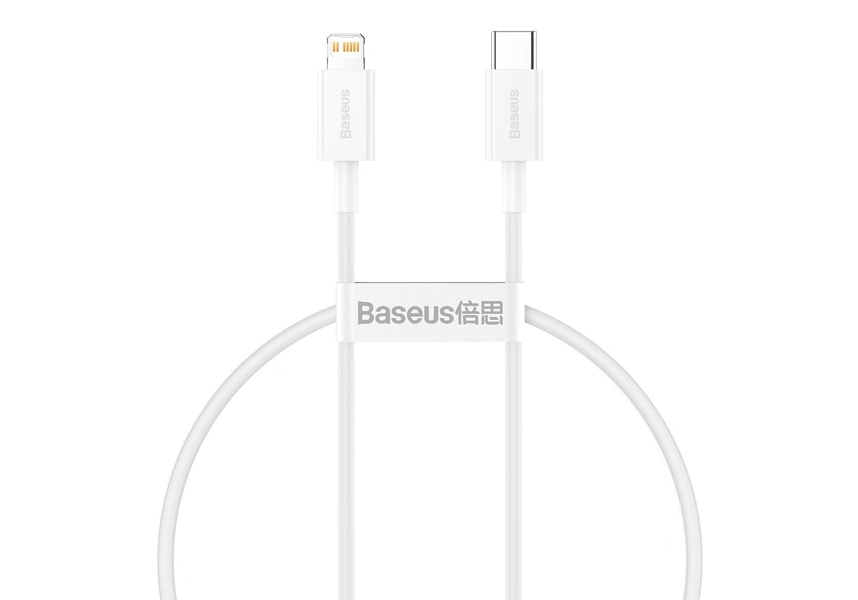 

Кабель Lightning 8-pin(M)-USB Type-C(M), 25 см, белый, Baseus Superior (CATLYS-02)