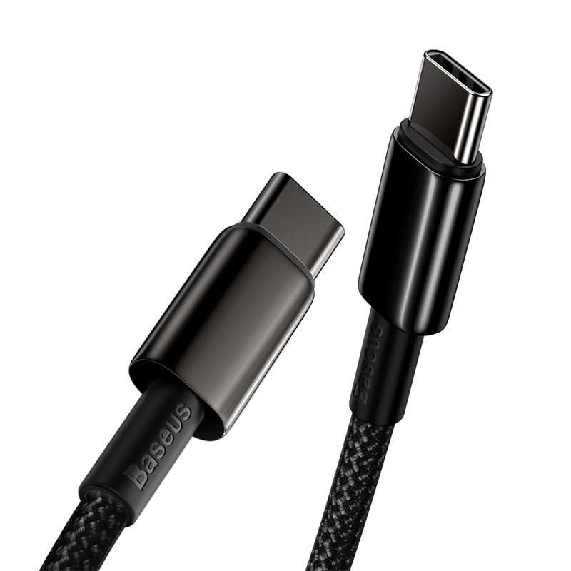 

Кабель USB Type-C (m)-USB Type-C, 1м, черный Baseus Tungsten (CATWJ-01)