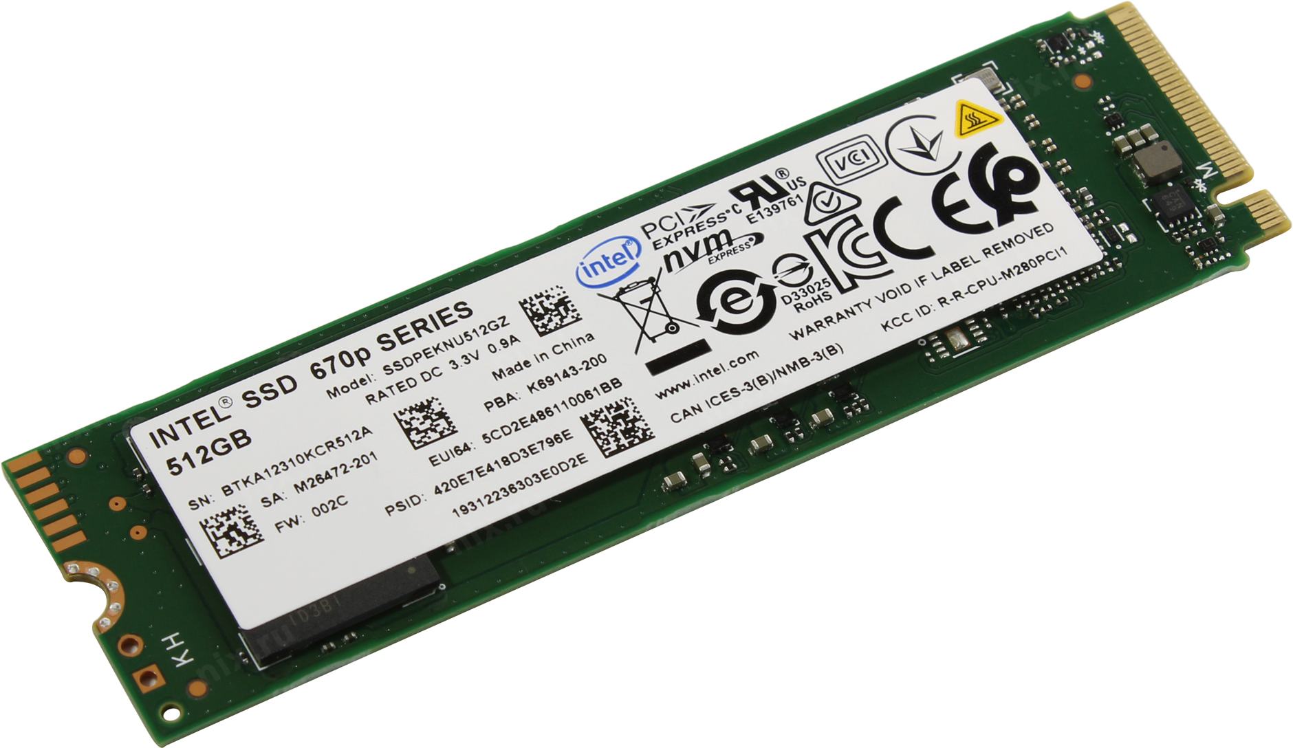

Твердотельный накопитель (SSD) Intel 512Gb 670P, 2280, M.2, NVMe (SSDPEKNU512GZX1)