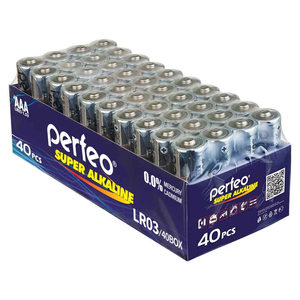 

Батарея Perfeo Super Alkaline, AAA, 1.5V, 40шт. (PF LR03/40BOX)