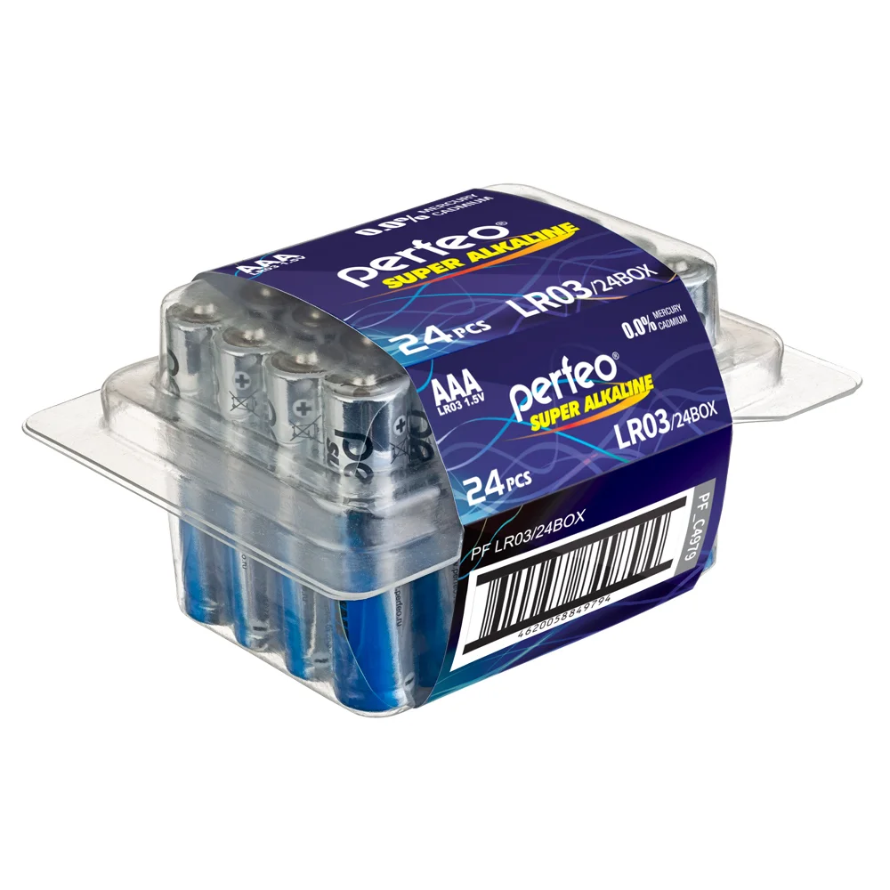

Батарея Perfeo Super Alkaline, AAA, 1.5V, 24шт. (PF LR03/24BOX)